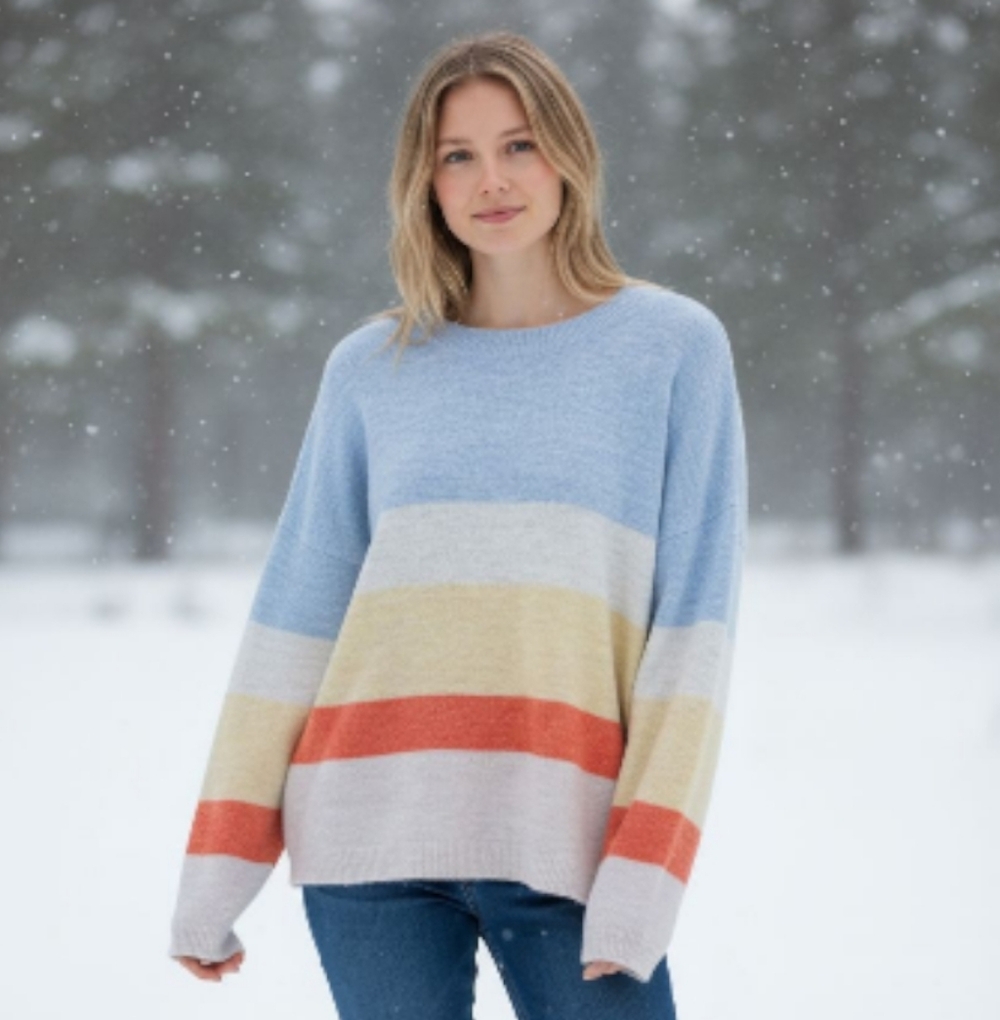 Urban Outfutters Striped Multicolor Women's Wool Blend Sweater Size Medium EUC